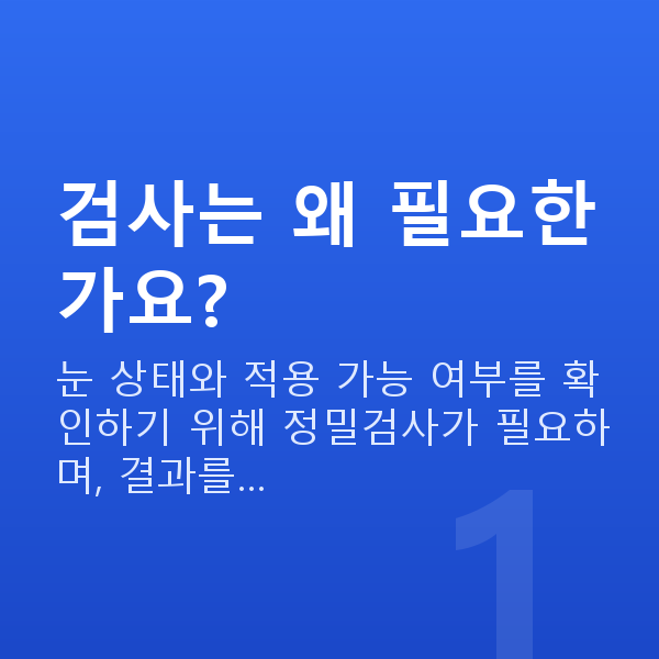 렌즈삽입술검사 검사는 왜 필요한가요?