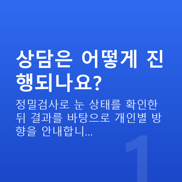 렌즈삽입술상담 상담은 어떻게 진행되나요?