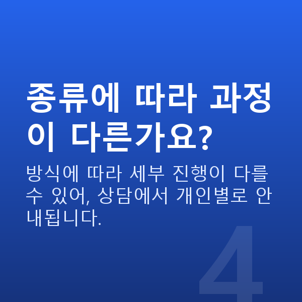 렌즈삽입술종류 종류에 따라 과정이 다른가요?