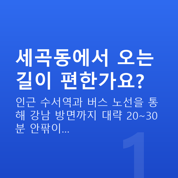 세곡동스마일라식 세곡동에서 오는 길이 편한가요?