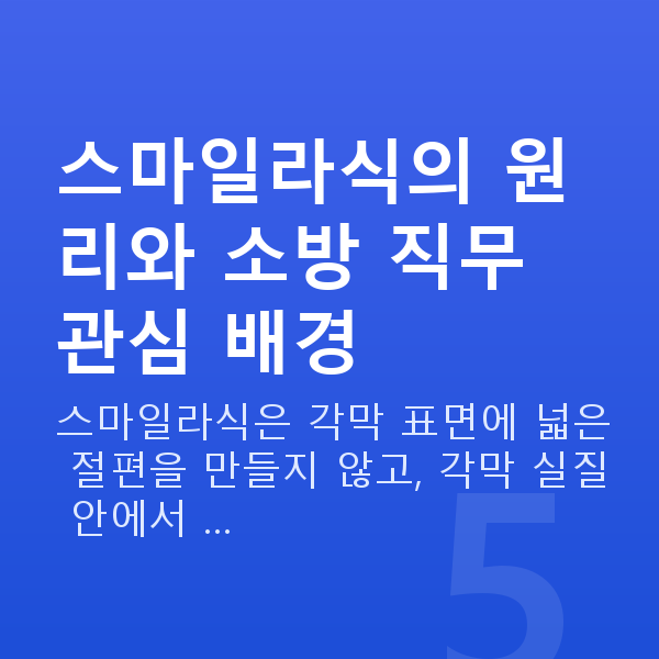 소방관스마일라식 스마일라식의 원리와 소방 직무 관심 배경