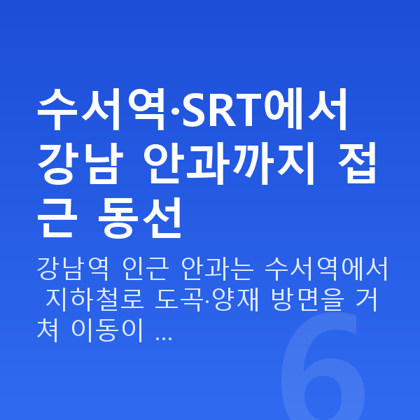 수서역라섹 수서역·SRT에서 강남 안과까지 접근 동선