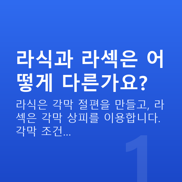 수험생라식 라식과 라섹은 어떻게 다른가요?