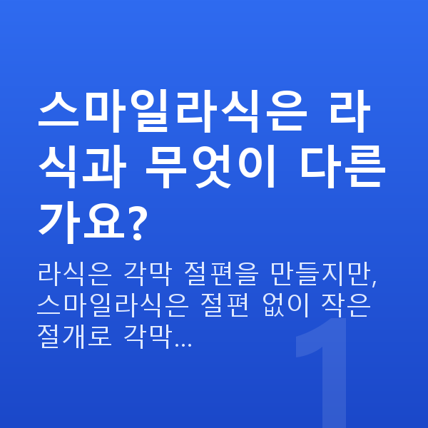 수험생스마일라식 스마일라식은 라식과 무엇이 다른가요?