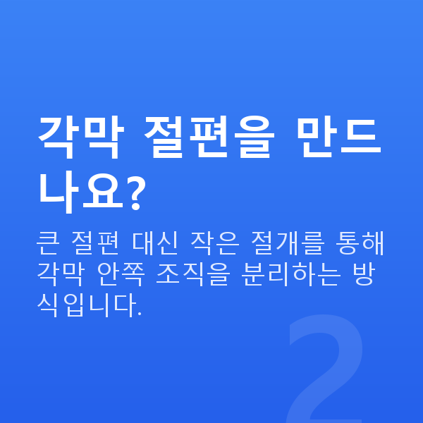 스마일라식 각막 절편을 만드나요?