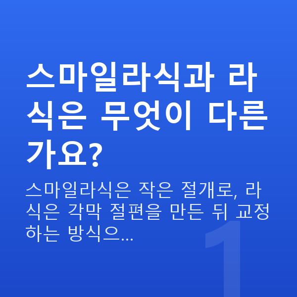 스마일라식vs라식 스마일라식과 라식은 무엇이 다른가요?