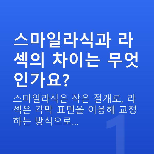 스마일라식라섹차이 스마일라식과 라섹의 차이는 무엇인가요?