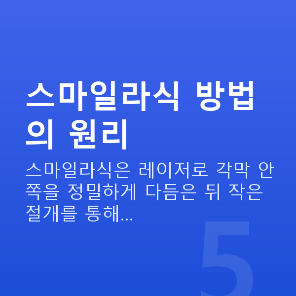 스마일라식방법 스마일라식 방법의 원리