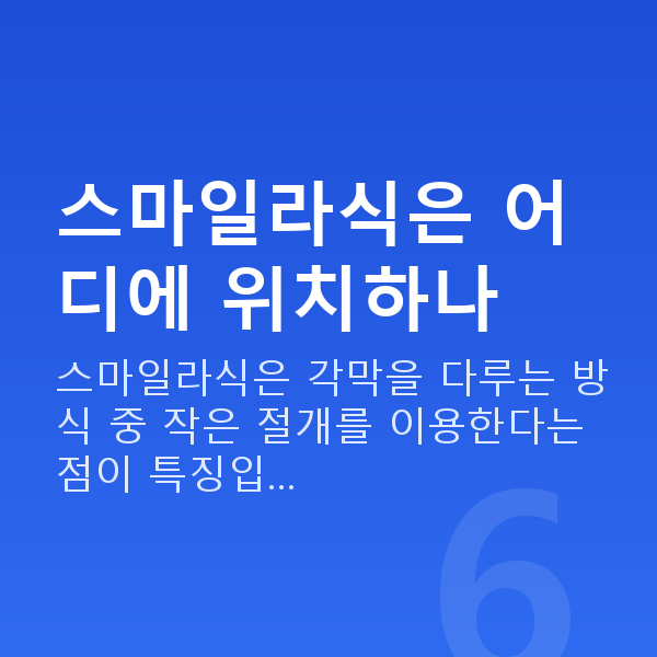 스마일라식종류 스마일라식은 어디에 위치하나