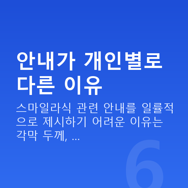 스마일라식할인 안내가 개인별로 다른 이유