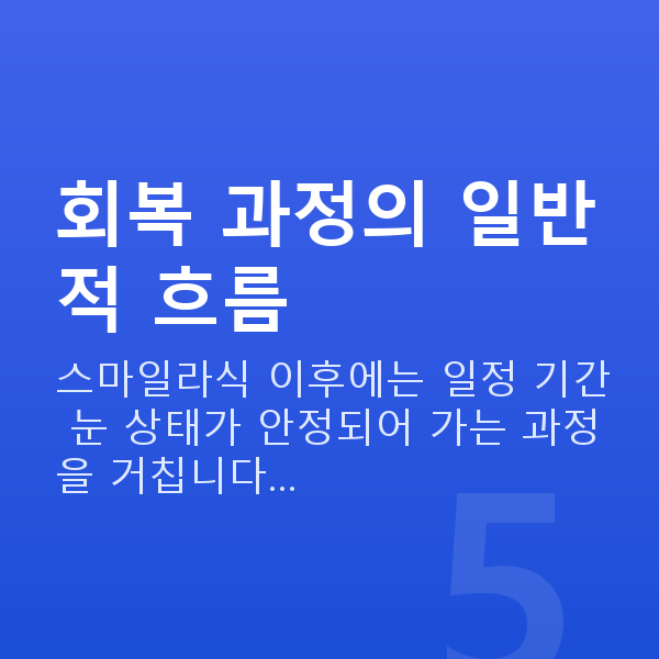 스마일라식회복기간 회복 과정의 일반적 흐름