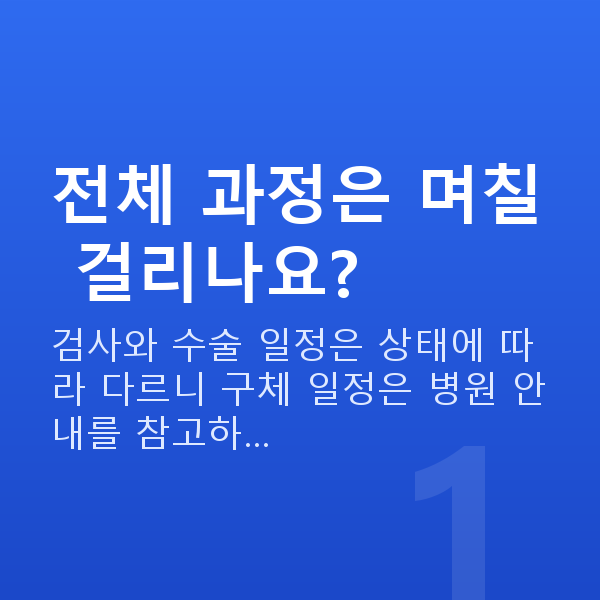 스마일프로과정 전체 과정은 며칠 걸리나요?