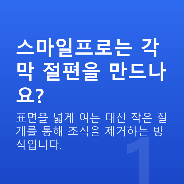 스마일프로수술방법 스마일프로는 각막 절편을 만드나요?