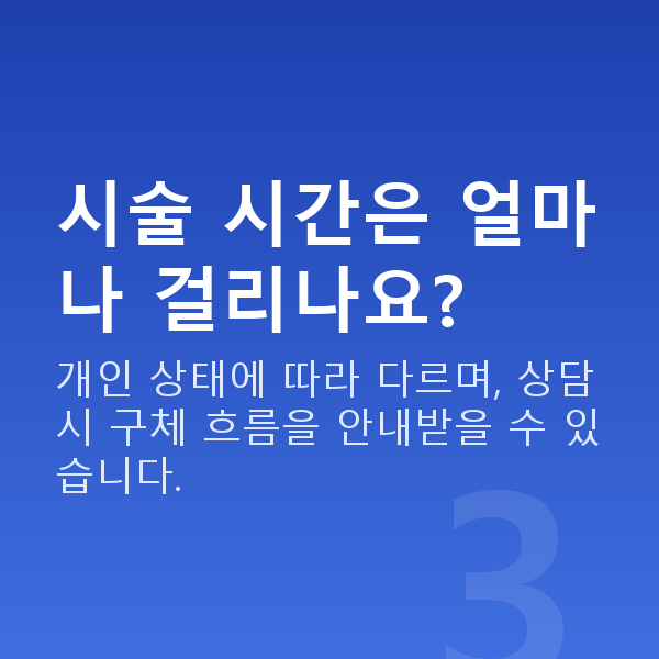 스마일프로수술방법 시술 시간은 얼마나 걸리나요?