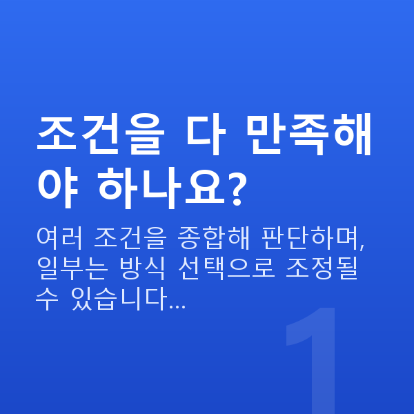 시력교정가능조건 조건을 다 만족해야 하나요?
