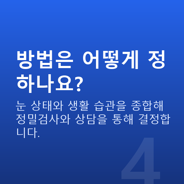 시력교정방법 방법은 어떻게 정하나요?