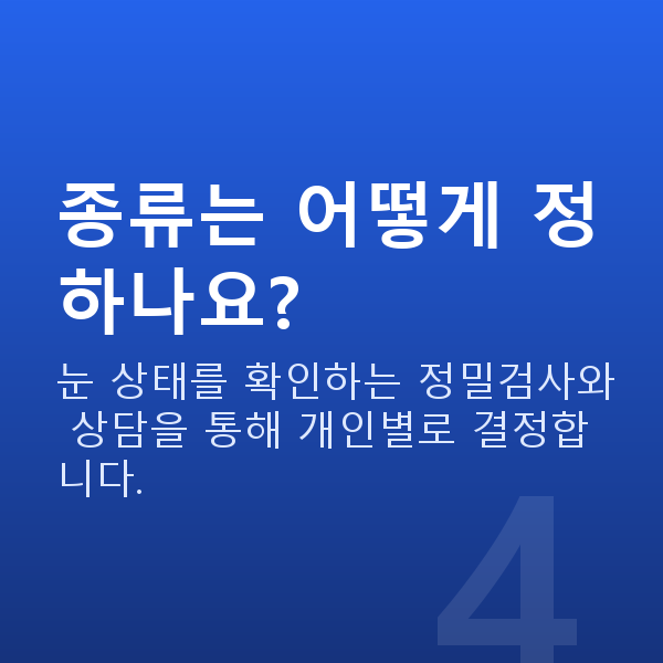 시력교정종류 종류는 어떻게 정하나요?