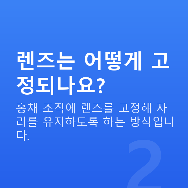 알티산렌즈삽입술과정 렌즈는 어떻게 고정되나요?