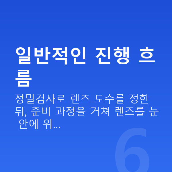 알티산렌즈삽입술수술방법 일반적인 진행 흐름