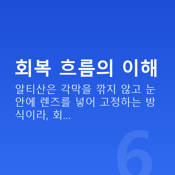 알티산렌즈삽입술회복기간 회복 흐름의 이해