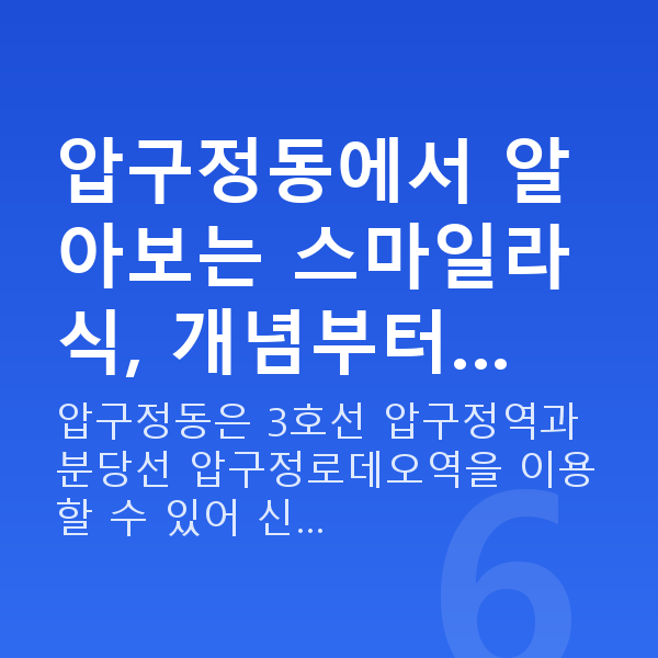 압구정동스마일라식 압구정동에서 알아보는 스마일라식, 개념부터…