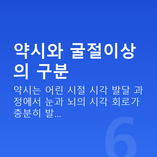 약시라식 약시와 굴절이상의 구분
