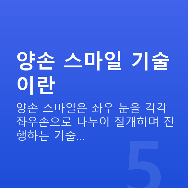 양손스마일장점 양손 스마일 기술이란