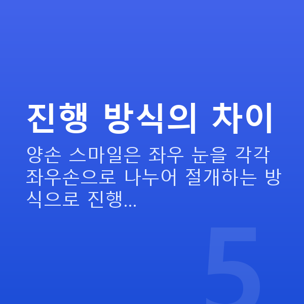 양손스마일차이 진행 방식의 차이