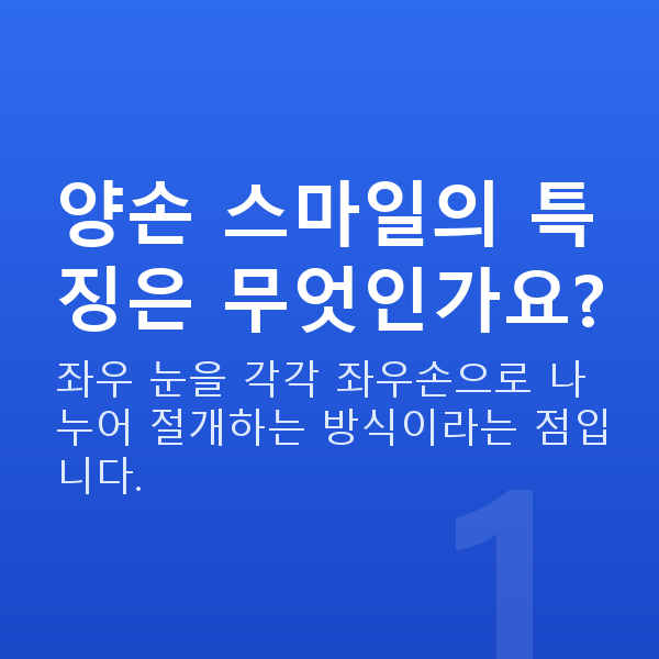 양손스마일특징 양손 스마일의 특징은 무엇인가요?