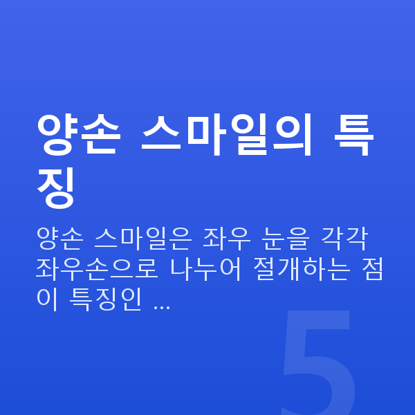 양손스마일특징 양손 스마일의 특징