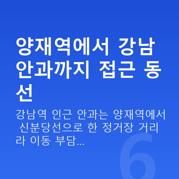 양재역라섹 양재역에서 강남 안과까지 접근 동선