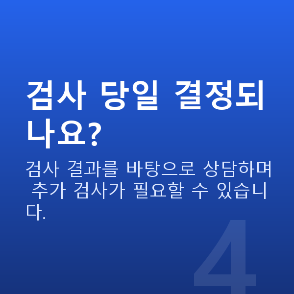 올레이저라섹가능조건 검사 당일 결정되나요?