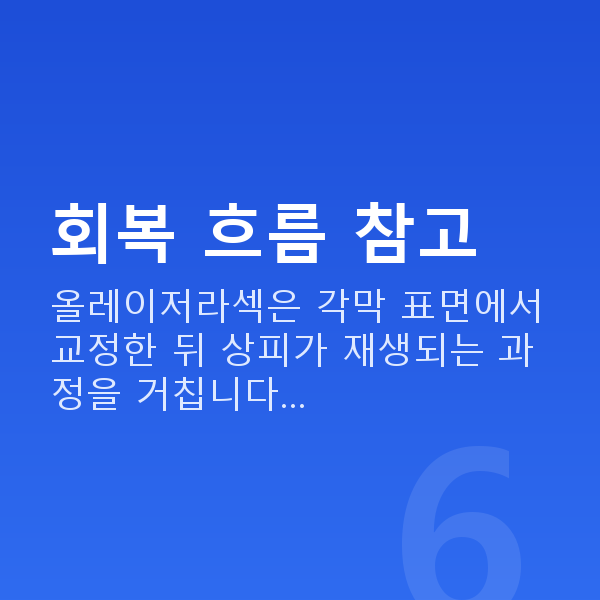 올레이저라섹회복기간 회복 흐름 참고