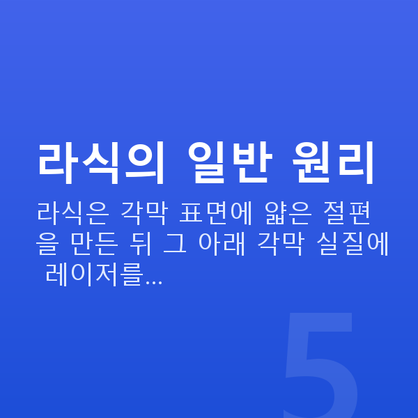 운동선수라식 라식의 일반 원리