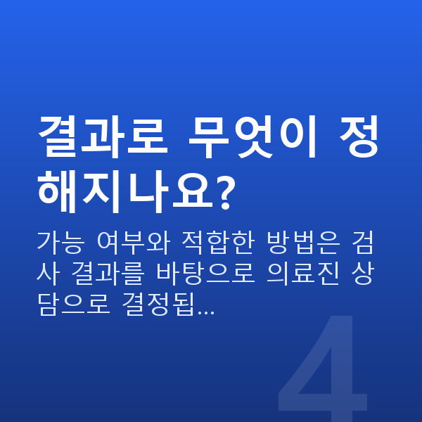 원데이라섹검사항목 결과로 무엇이 정해지나요?