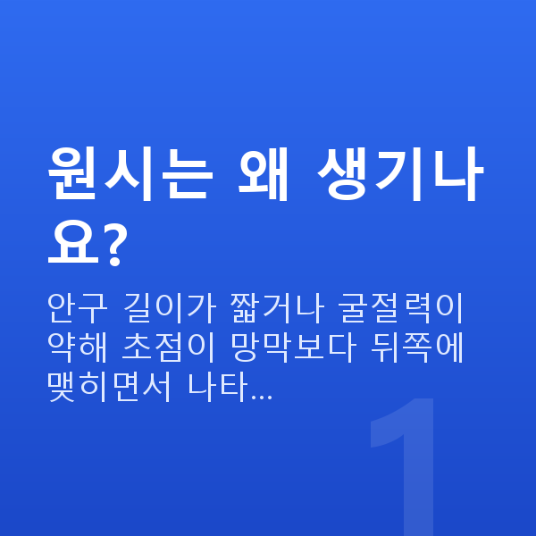 원시 원시는 왜 생기나요?