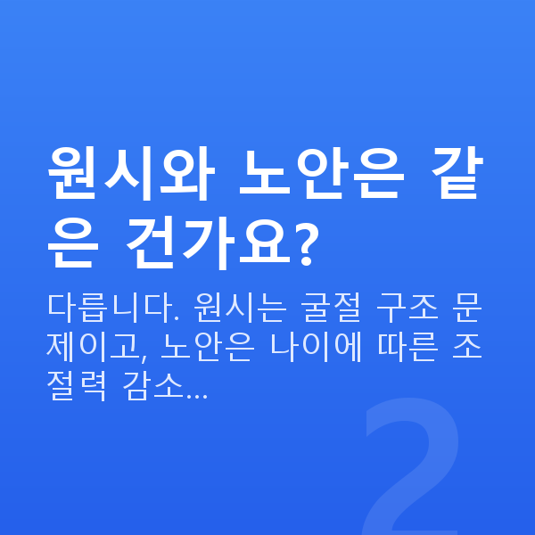 원시 원시와 노안은 같은 건가요?