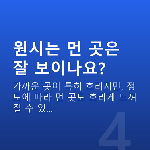 원시 원시는 먼 곳은 잘 보이나요?