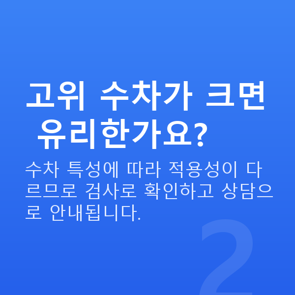 웨이브프론트라식가능조건 고위 수차가 크면 유리한가요?