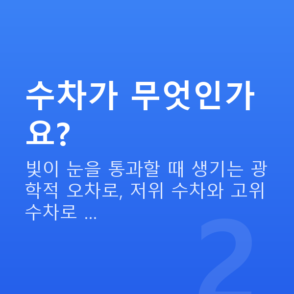 웨이브프론트라식원리 수차가 무엇인가요?