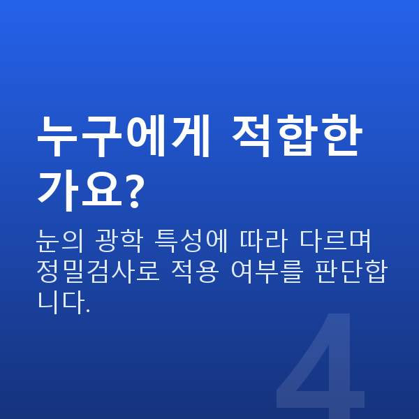 웨이브프론트라식원리 누구에게 적합한가요?