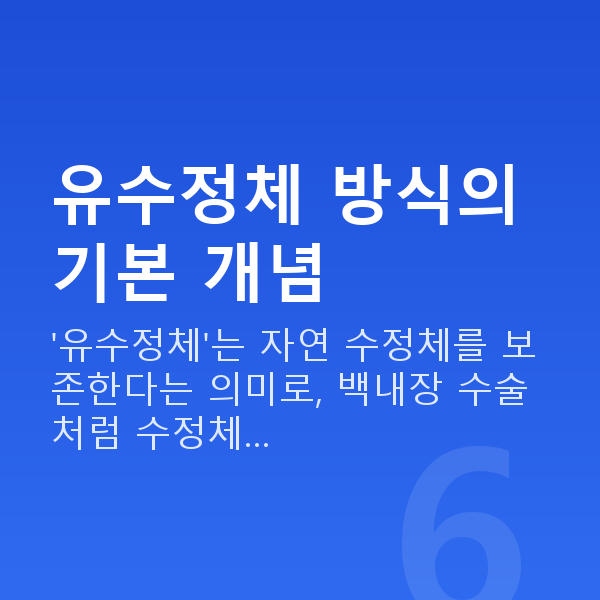 유수정체렌즈삽입술원리 유수정체 방식의 기본 개념
