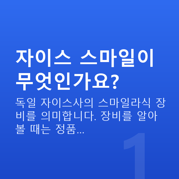 자이스스마일 자이스 스마일이 무엇인가요?