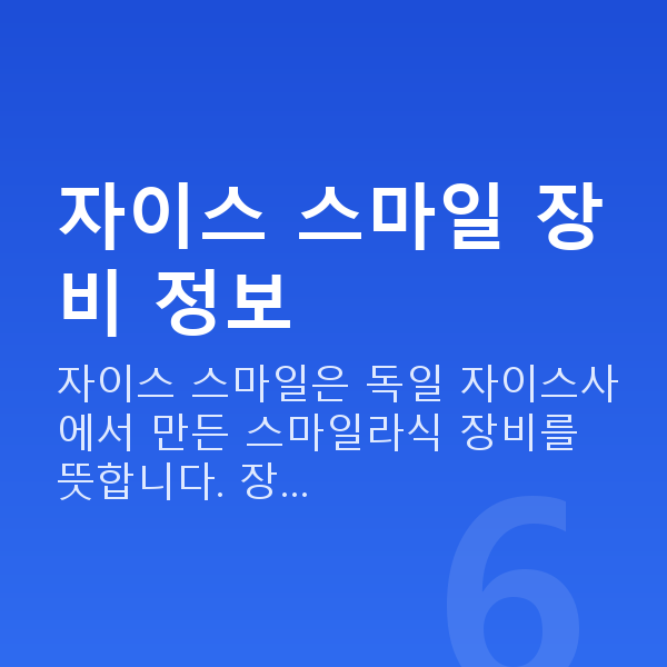 자이스스마일 자이스 스마일 장비 정보