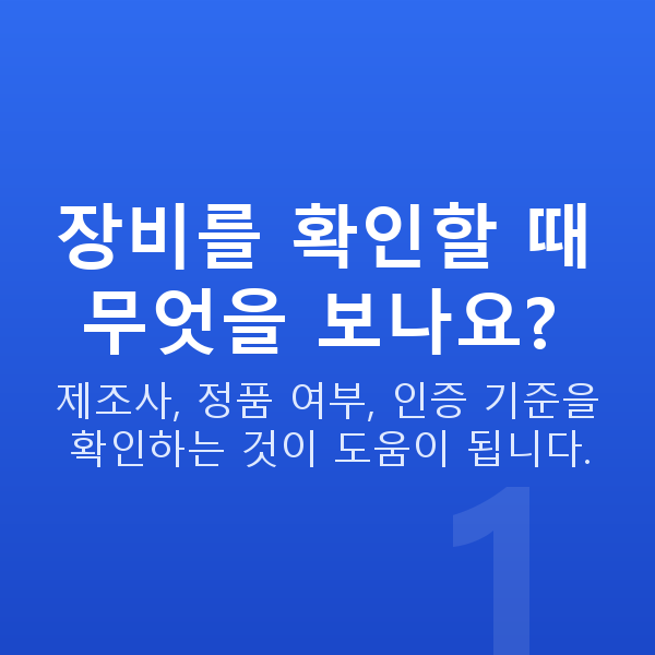 자이스스마일차이 장비를 확인할 때 무엇을 보나요?