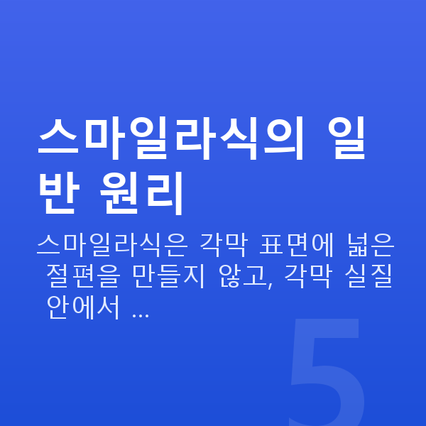 중년스마일라식 스마일라식의 일반 원리