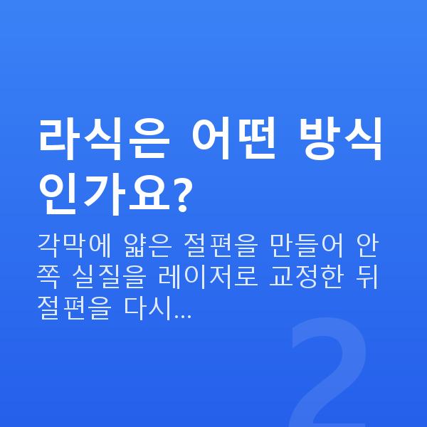 직장인라식 라식은 어떤 방식인가요?