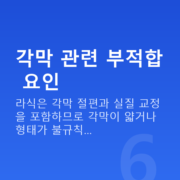 프리미엄라식부적합 각막 관련 부적합 요인
