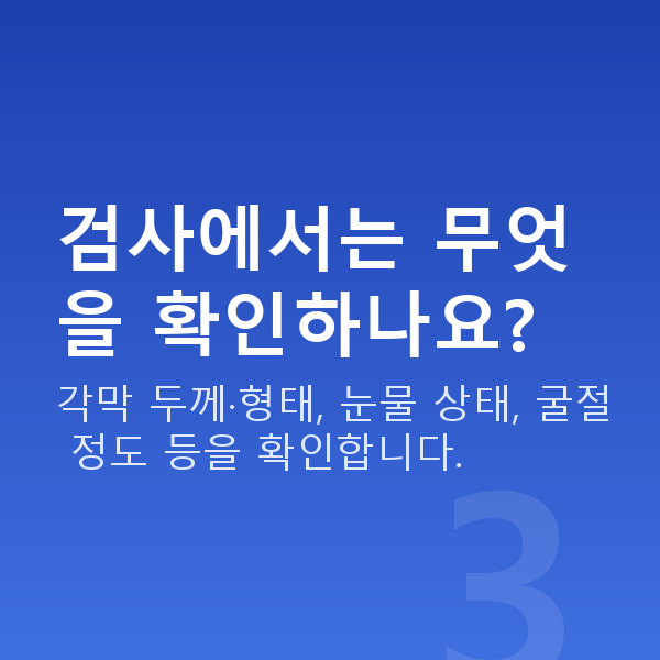 학동라섹 검사에서는 무엇을 확인하나요?