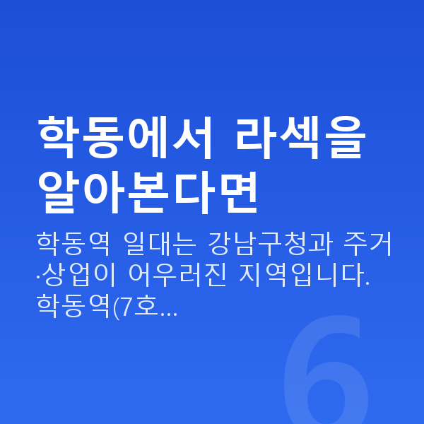 학동라섹 학동에서 라섹을 알아본다면